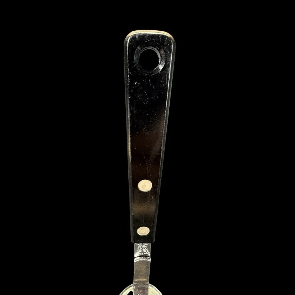 Vintage Ekco Forge Stainless Steel Potato Masher‎ Hand Press Black Handle
